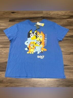 Bluey Family Graphic Tee - Blue Kids Short Sleeve Shirt